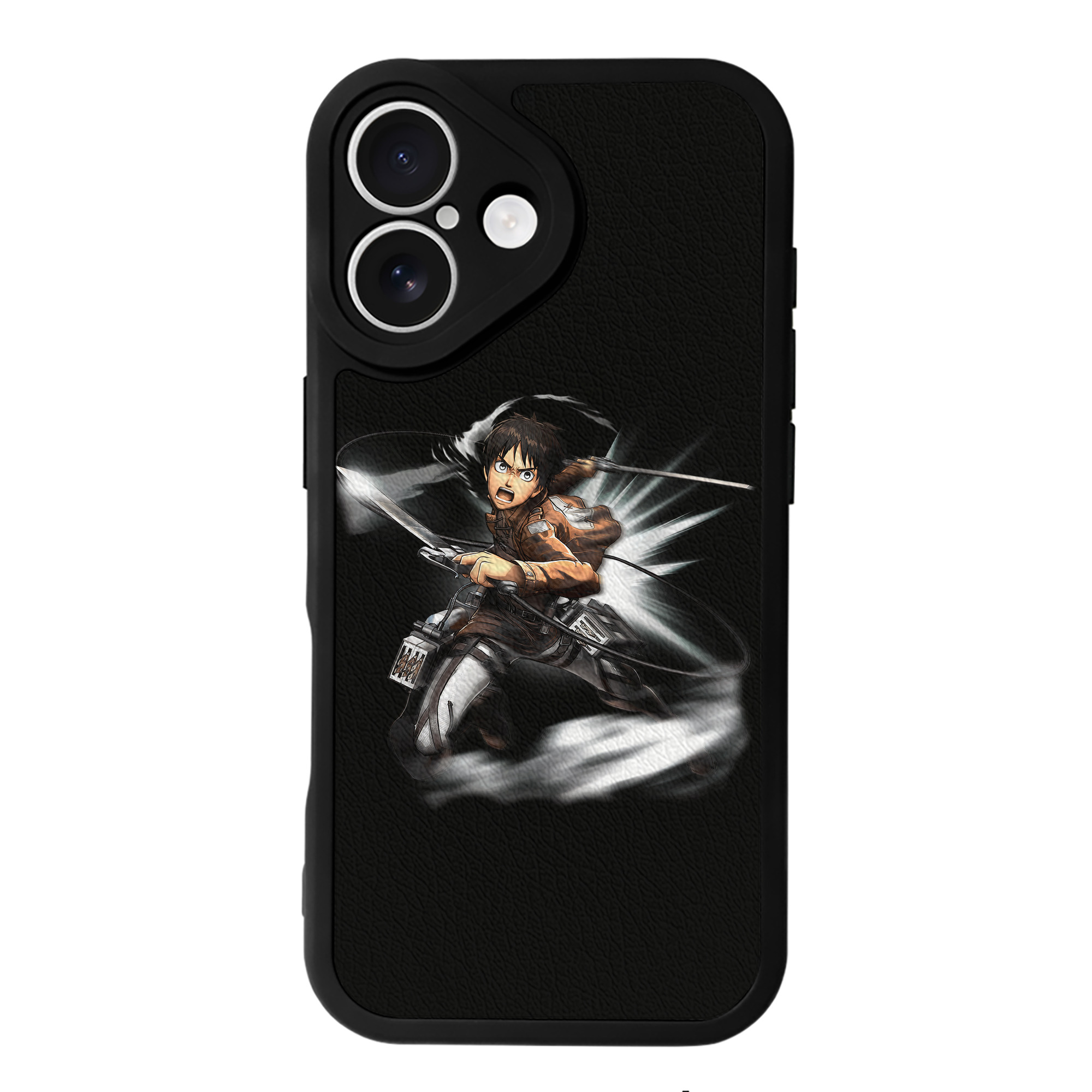 （画像用） 進撃の巨人 エレン･イェーガー Attack on Titan Eren Jäger 【iPhone 16シリーズ対応】シリコンスマホケース（レザー調） 材質：シリコン